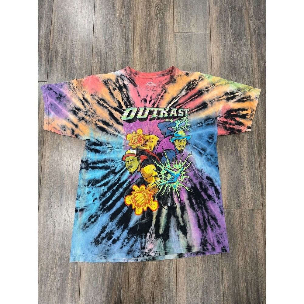 Outkast Tie Dye T Shirt Mens M/L Comic Graphic Andre 3000 Big Boi Hip Hop Rap